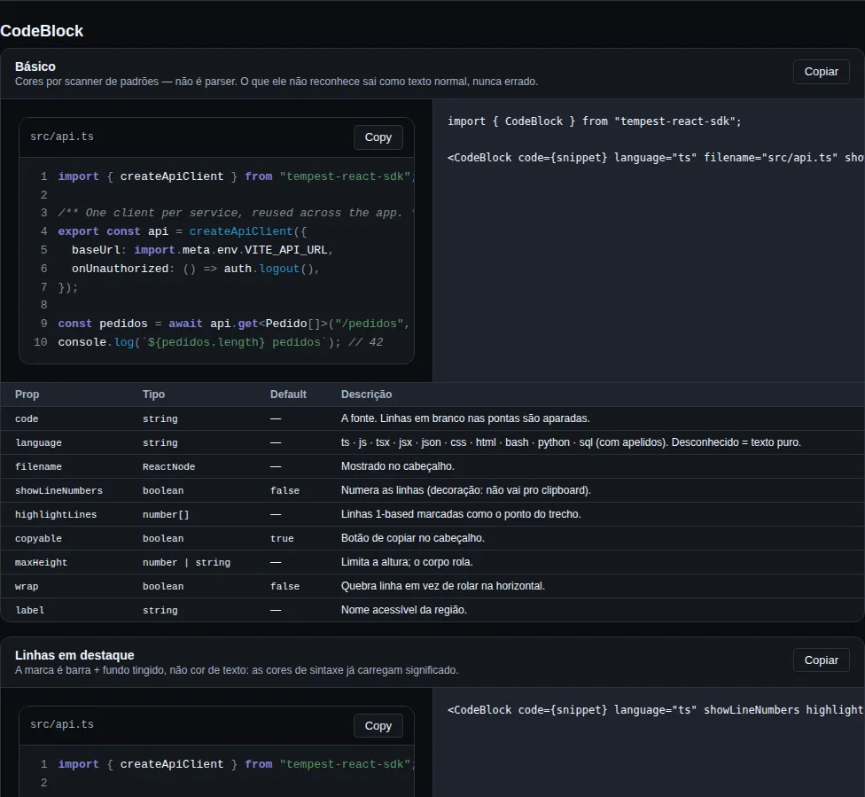 CodeBlock — escuro