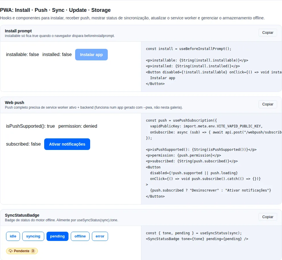PWA: Install · Push na gallery