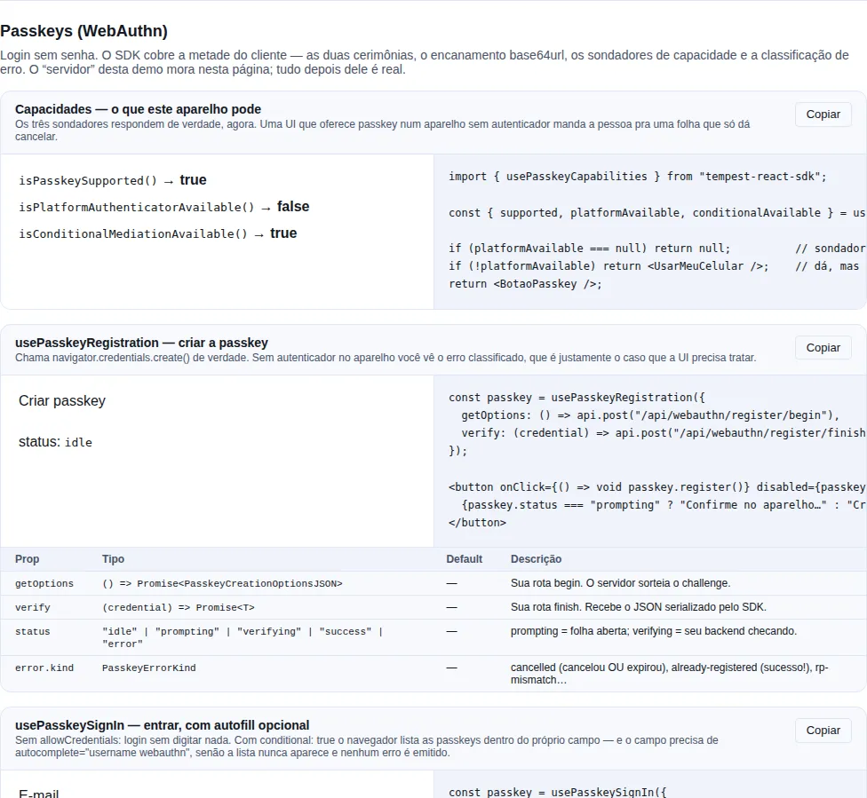 Passkeys (WebAuthn) na gallery