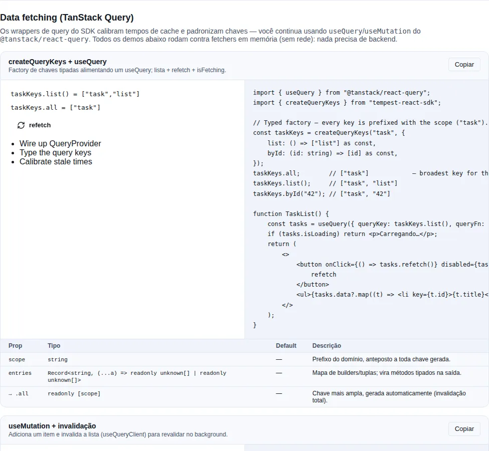 Data fetching (TanStack Query) na gallery