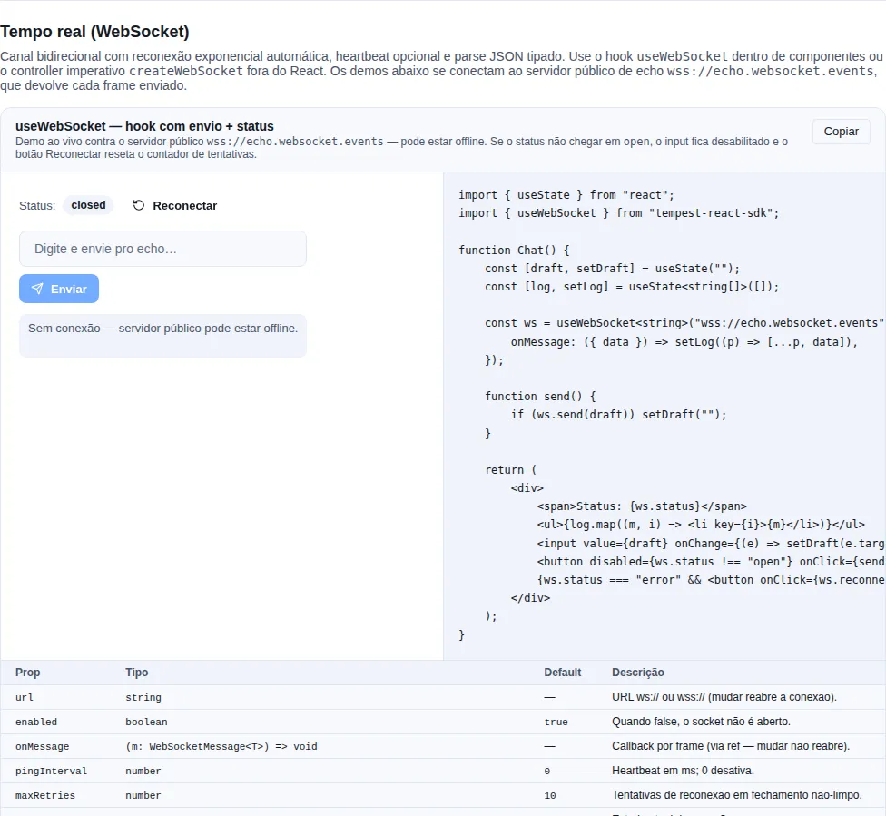 Tempo real (WebSocket) na gallery